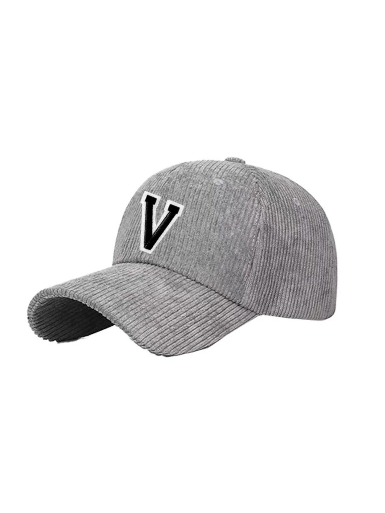 1PC Unisex A-Z Letter Corduroy Baseball Cap,Women Adjustable Sports Hat,Vintage Corduroy Hat Trucker Cap
