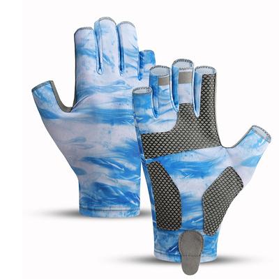 Summer Ice Silk Sunscreen Fishing Gloves Luya Breathable Non-slip Wear-resistant Quick-drying Thin Outdoor Half-finger Cycling Gloves