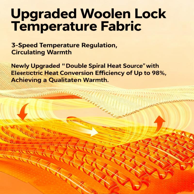 Wearable Electric Heated Blanket 3-Speed Temperature USB Charging Portable Graphene Heating Shawl for Home Office Outdoor Use