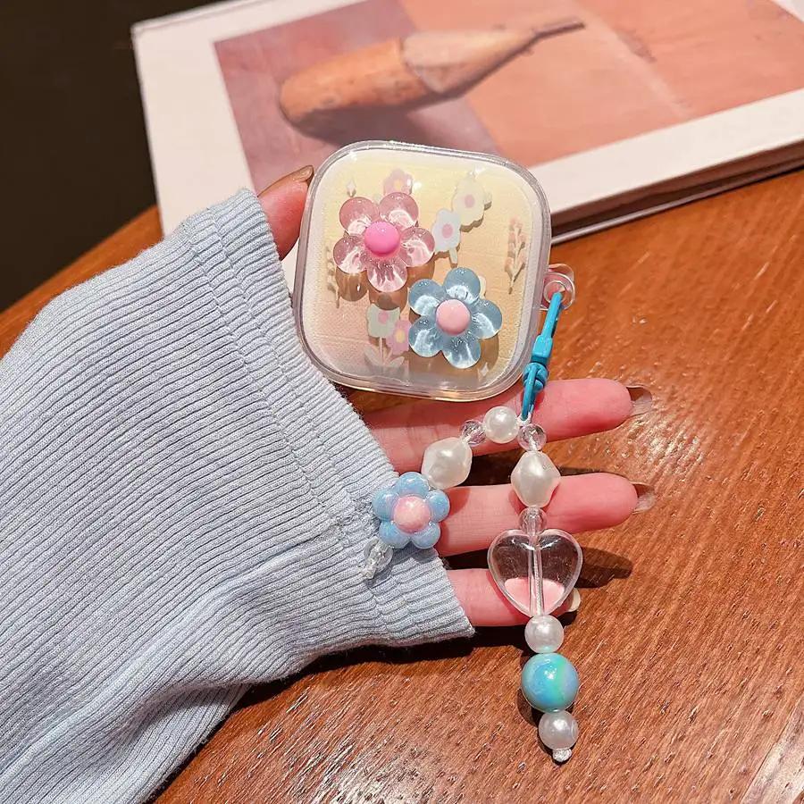 Case for Redmi Buds 6 Active / 6Lite Cover for Xaiomi Air4se Cute Cartoon Flower Silicone Transparent Earphone Cover