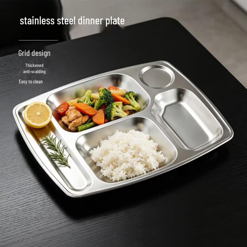 Stainless Steel 5-Compartment Lunch Tray