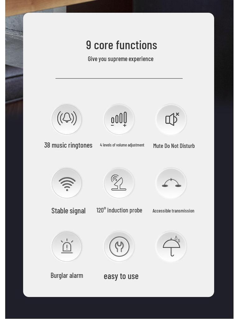 2025 Wireless Smart Sensor Doorbell: Outdoor Waterproof Driveway Alarm with Remote Control.