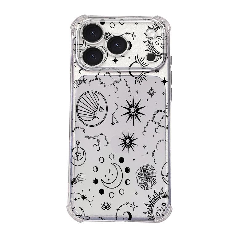 Factory Ins Wind Mysterious Starry Sky Sun Moon UV Painted Apple 15/16promax Phone Case