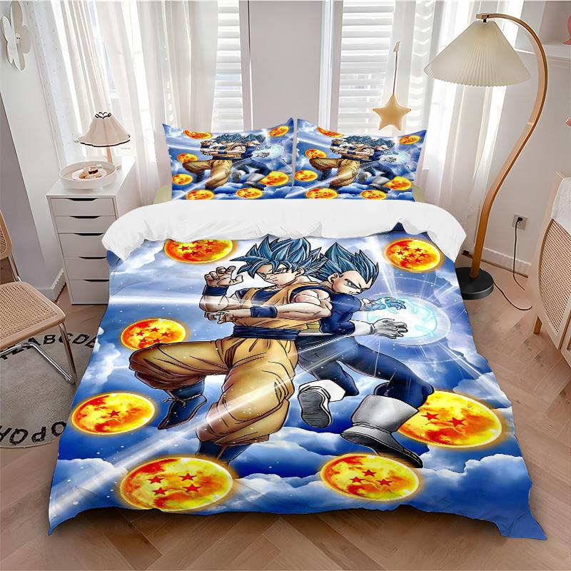 3pcs Dragon Ball Z Bedding Set. Soft and Comfortable with No Core Included (1x Duvet Cover + 2x Pillow Covers) Yy251009225