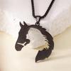 Hollow Horse Head Stainless Steel Sweater Chain Necklace – Unisex Hip Hop Accessory