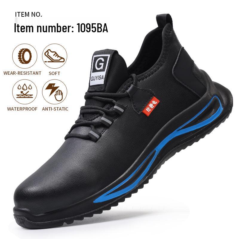 Anti-Static Fleece-Lined Safety Shoes - High-Top, Wear-Resistant, Dust-Free for Winter