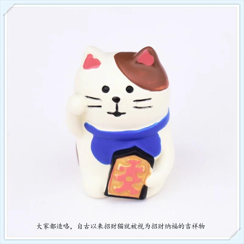 Japanese Style ZAKKA Cat Crafts Small Ornaments for Chinese New Year Snake Year Trend Bonsai Food and Decorative Resin Figurines