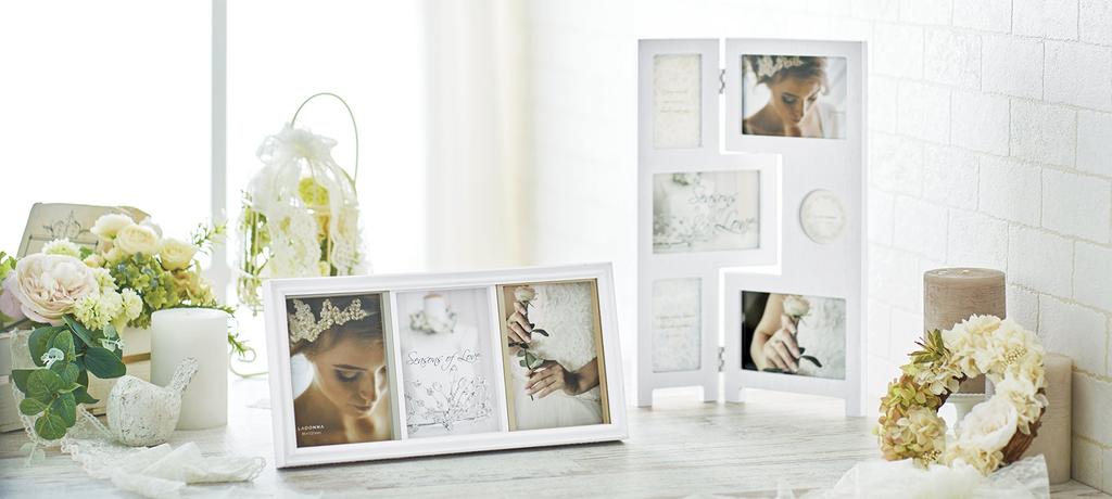 LADONNA Photo x Frame, Bridal, L-size 3, Size Approx. W31.3 H15.5 cm, DF87-30