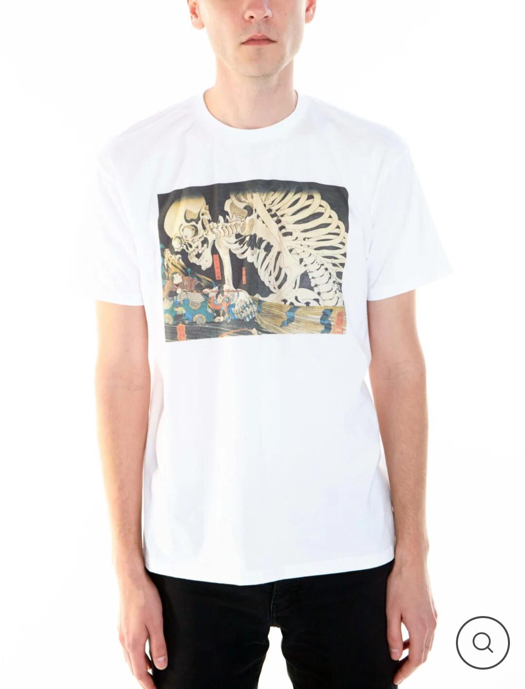 Japanese Ukiyoe Kuniyoshi Samurai Skull Classic T-shirt S разноцветный