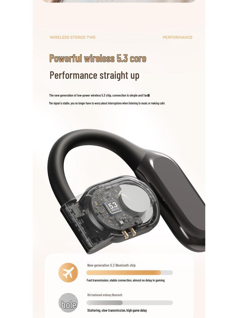 M62 Cross2025 Wireless Ear-hook Bluetooth Earphones: Air Conduction, Long Battery Life, AI Translation