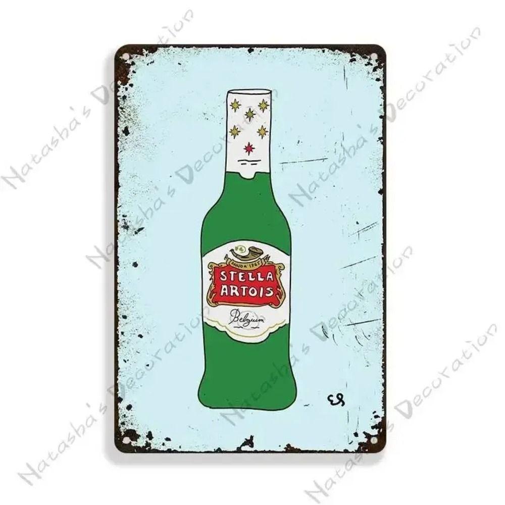 

Stella Artois Beer Metal Tin Sign 30x20cm, Vintage Bar Wall Decor
