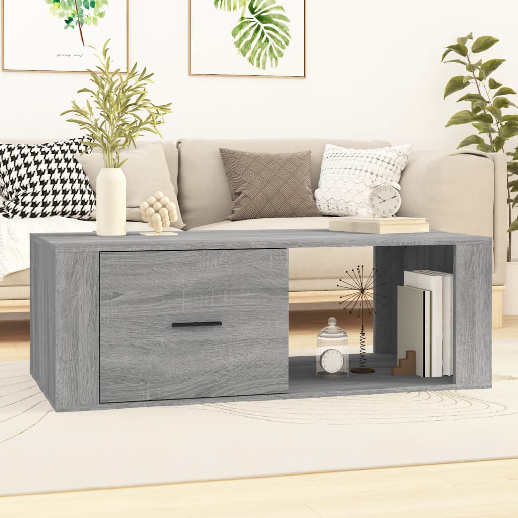  Coffee Table, Grey Sonoma Oak, 100x50.5x45 Cm