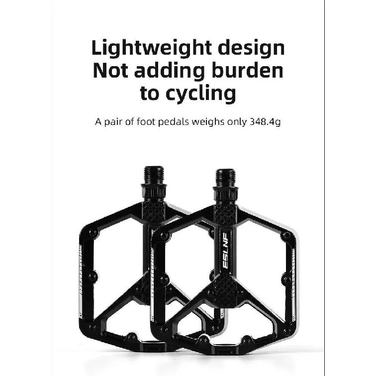 ESLNF Bicycle Pedal Aluminum Alloy Cycling Accessories Ultra Light Widened Anti-Slip Bearing MTB Road Bike DU Pedals