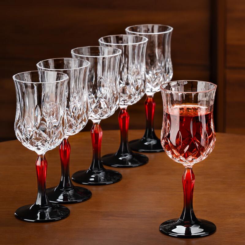 Handon Ribbed Wine Glass Set with Rack