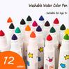 12 Colors Kids Washable Watercolor Markers Set, Non Toxic Broad Cone Tip, Portable Art Pens for Toddlers Drawing, School & DIY