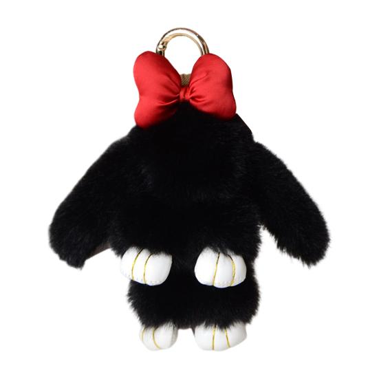 პლუშუს კურდღლის გასაღების ჯაჭვი ბეწვიანი ხელოვნური ბეწვის კურდღლის გულსაკიდი გასაღების ჯაჭვი რბილი ცხოველის გასაღებების აქსესუარი ქალისთვის ზურგჩანთის დეკორი