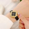 Quartz Watch with Four-leaf Clover Diamond Dial Shell Strap Luxury for Students In Summer Graduation Season.
