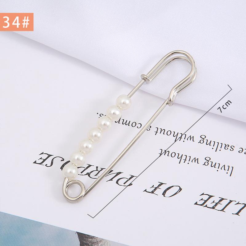 Pearl Anti-Exposure Brooch: Women's Waist-Cinching Pin & Clothing Decoration
