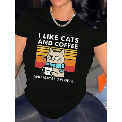 Damski Casualowy T-shirt z Okrągłym Dekoltem i Krótkim Rękawem Miękki Komfort Codzienny Podstawowy Top
