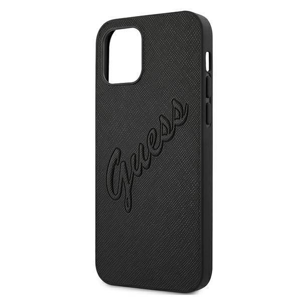 Guess Guhcp12Lrsavsbk Iphone 12 Promax 6,7 Czarny/Black Hardcase Saffiano Vintage Script