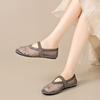 Chaussures en maille strass femme été nouvelles respirantes creuses semelle plate boucle à une bride ballet semelle souple