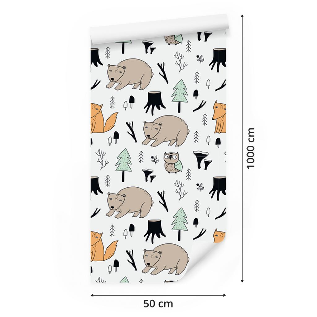 Wonderful Forest Animals Wallpaper for Living Room and Bedroom 50x1000