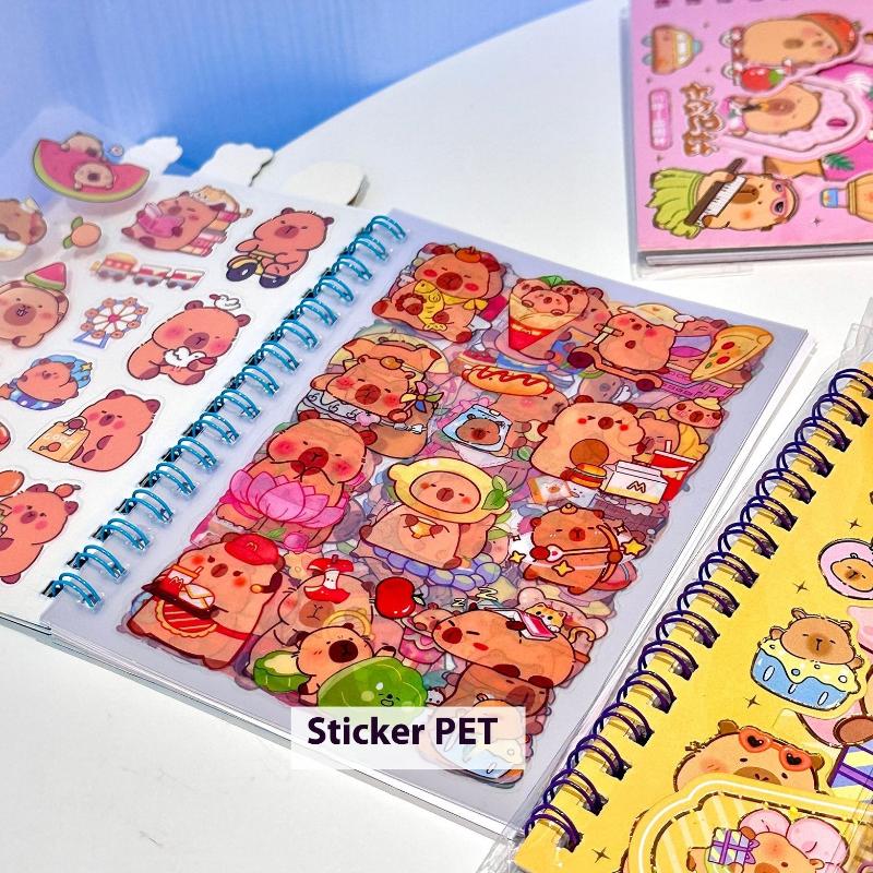 Cartoon Anime Cute Capybara Booklet Roll Book Sticker Combo Book Student Decompress Diy Booklet Material School Supplies Gift