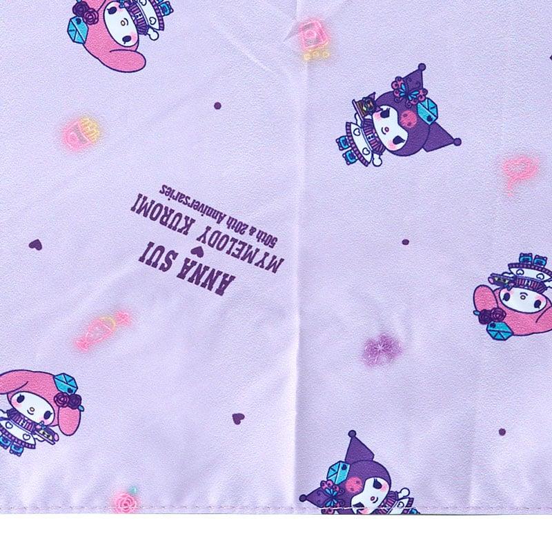 Sanrio My Melody & KUROMI ( All-over pattern Perple ) ANNA SUI Folding Umbrella for Sun and Rain