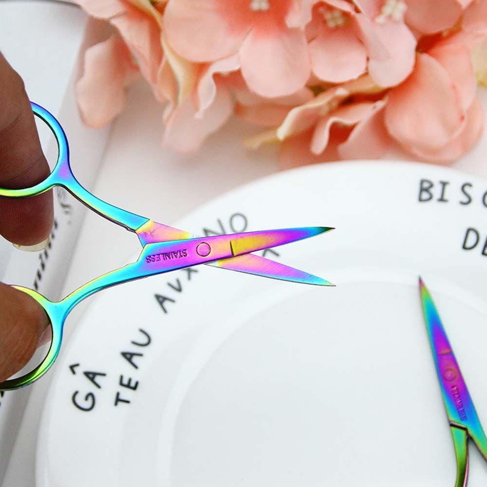 Makeup Tool Stainless Steel Manicure Scissor Eyelash Trimmer Nose Hair Cutter Facial Hair Remove Pointed Eyebrow Scissor