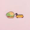 Fun And Elegant Food Themed Brooch Featuring Hamburger And Hot Dog Designs Portable Accessory for Daily Casual Wear