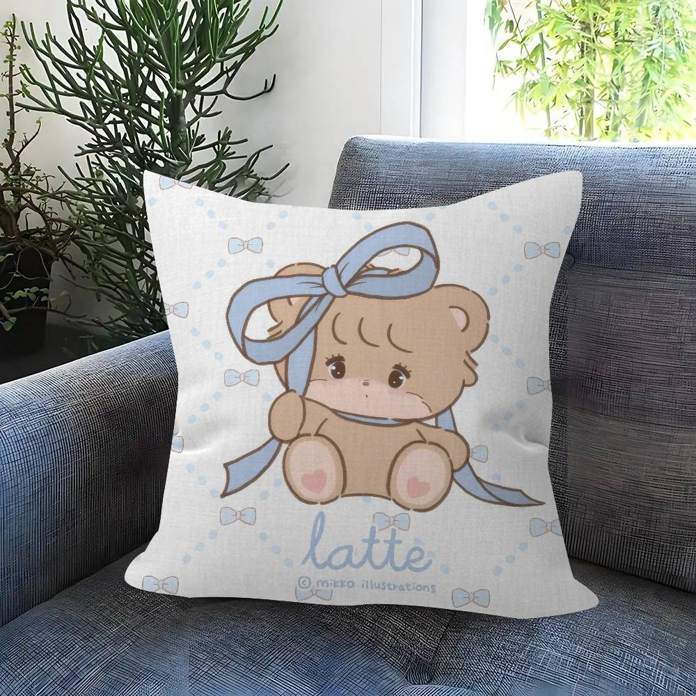 Cute M-Mikko I-Illustrations Pillow Cover Sofa Cushion Cover Home Room Decoration Children Gift