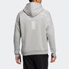 Adidas Solid Color Simple Letter Print Zip-Up Hoodie Jacket Unisex Tops Grey HM2683