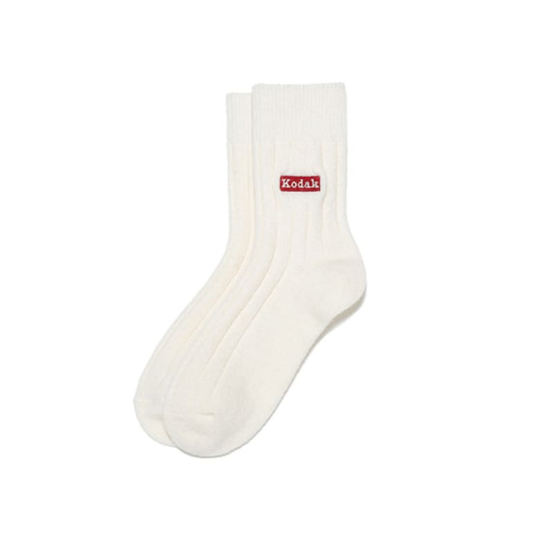 

KODAK Apparel 23FW Логотип Шерстяные Носки СЛОНОВАЯ КОСТЬ LXL