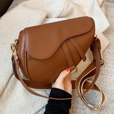 Retro Bag Women'S Spring Trend Oblique Span Bag Simple Saddle Bag