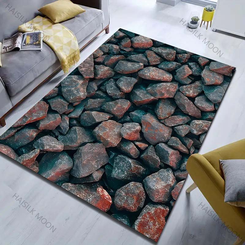 1 ks Kamenné bloky Tištěný koberec pro ložnici Obývací pokoj Noční stolek Pohovka Podložka na podlahu Moderní domácí dekorace Oblastní koberec Velká velikost