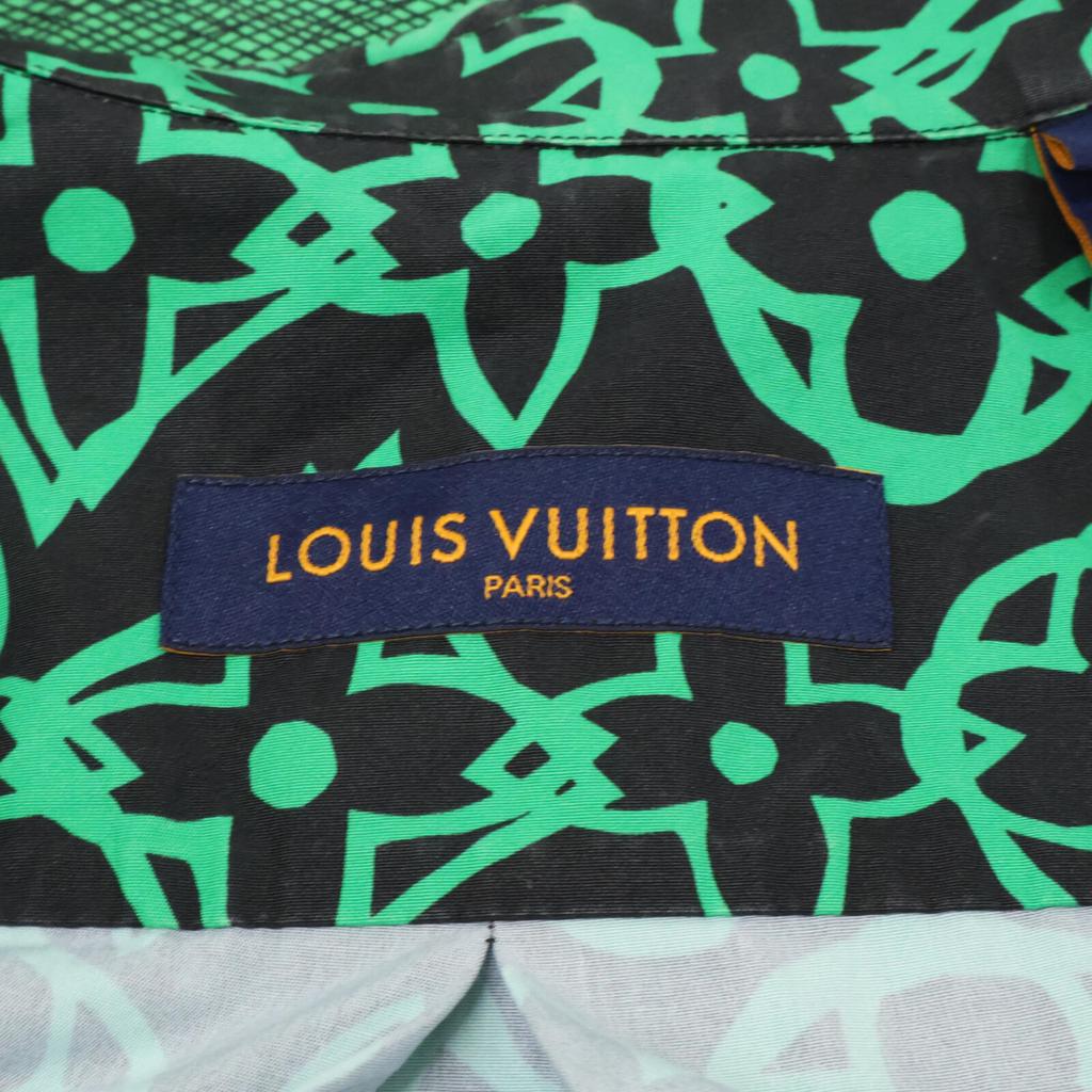 Louis Vuitton [Krajowo Autoryzowany] RM212 FS8 HLS77W LV Koszula z Długim Rękawem Oversize/ topy S Zielony x czarnyUżywany