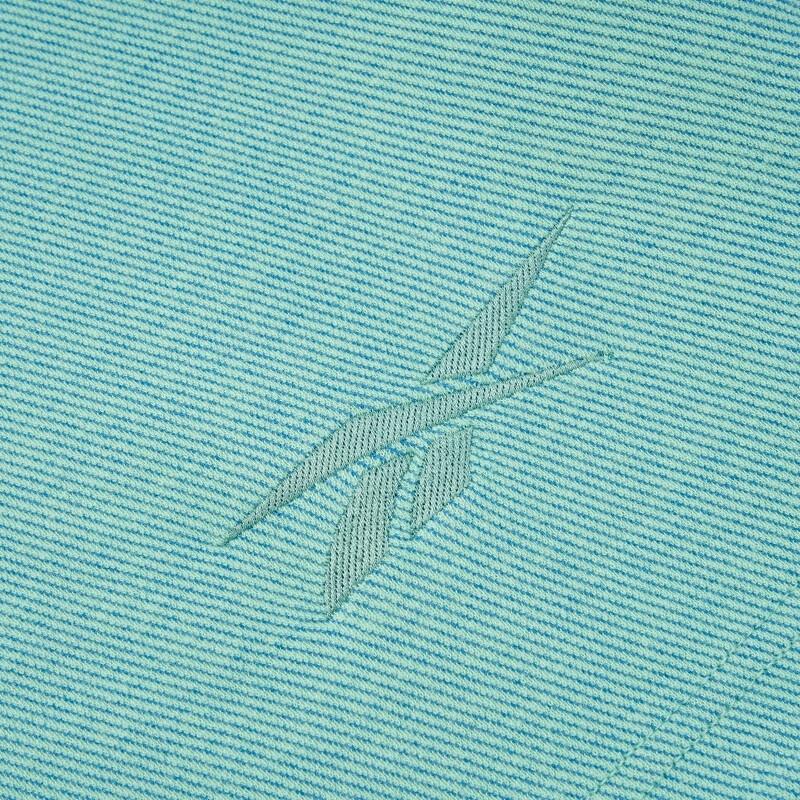 Reebok Beats Cropped Tee Series Solid Color Short Drawstring Loose Short Sleeve Drop Shoulder T-Shirt Women Tops Light-Blue 23RCS418WGB2