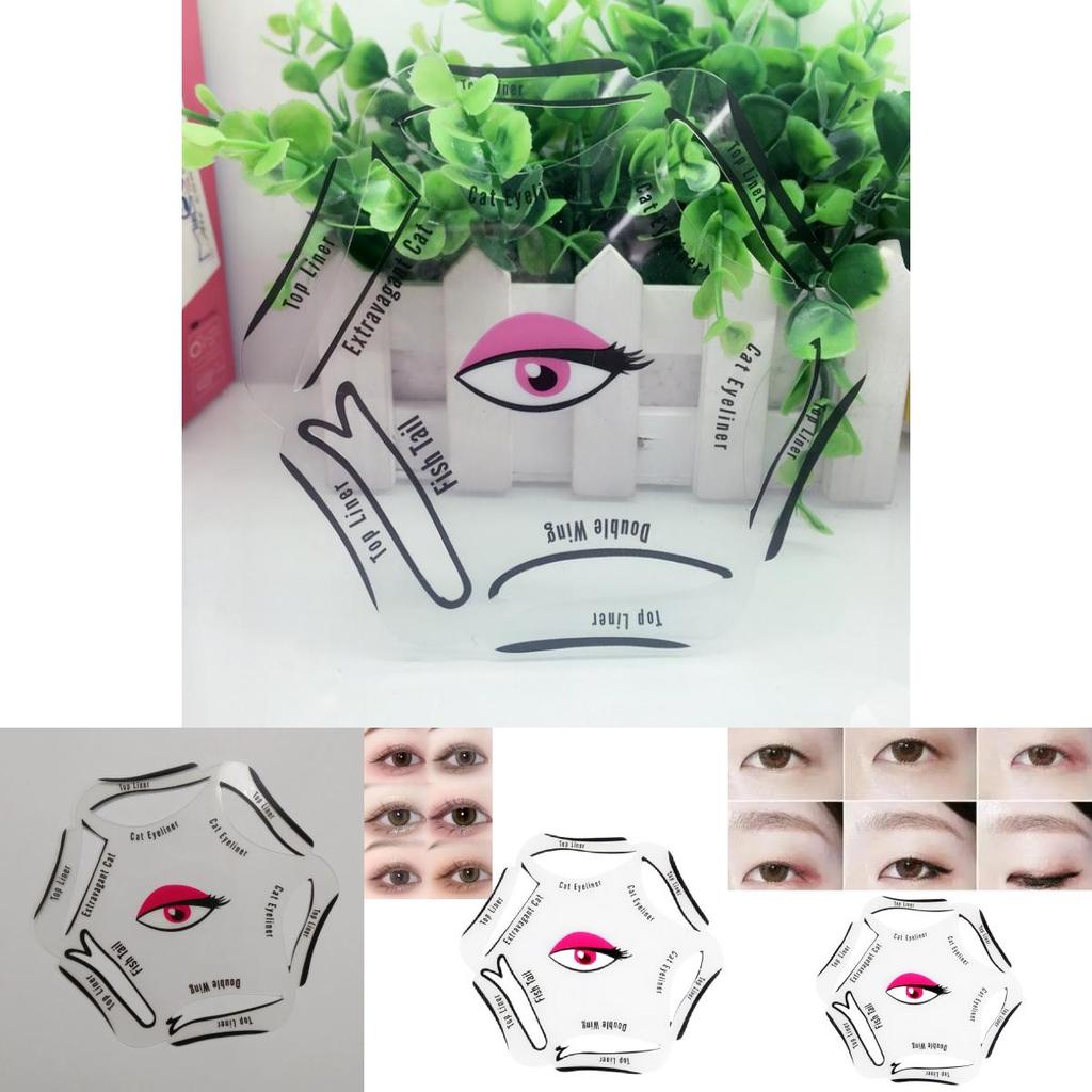 Makeup Stencil Kit With Adjustable Eye Liner And Brow Guides For Precise Application