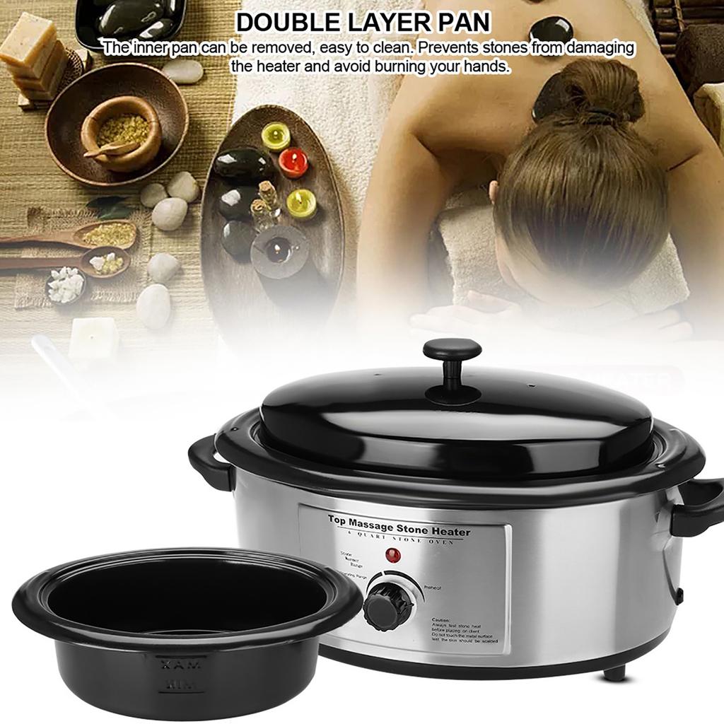 6 Quart Hot Massage Stone Heater Spa Salon Warmer Heating Device Volcanic Heater Stone Warmer Heater UK Plug 220V