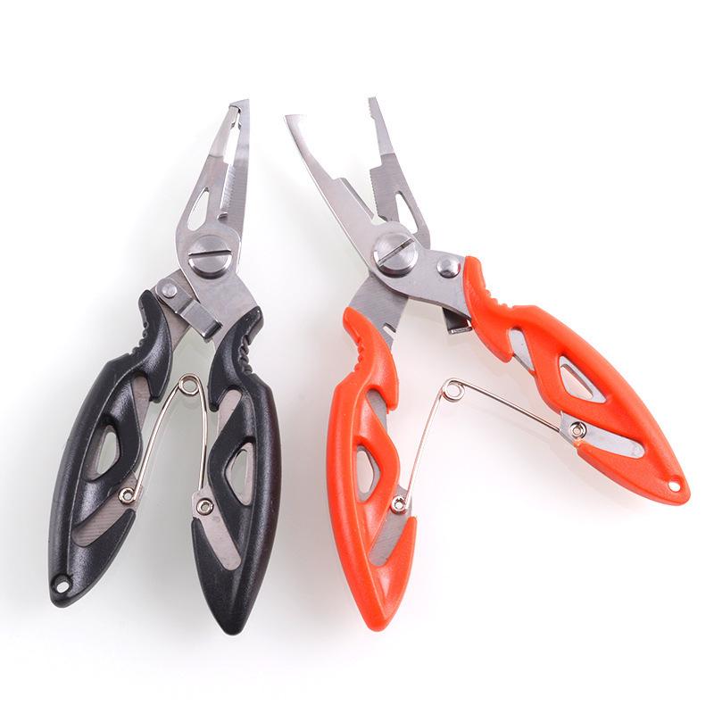 Multifunctional Stainless Steel Fishing Pliers: Portable Fish Controller, Line Cutter, Split Ring Opener, Scissors, Hook Remover.