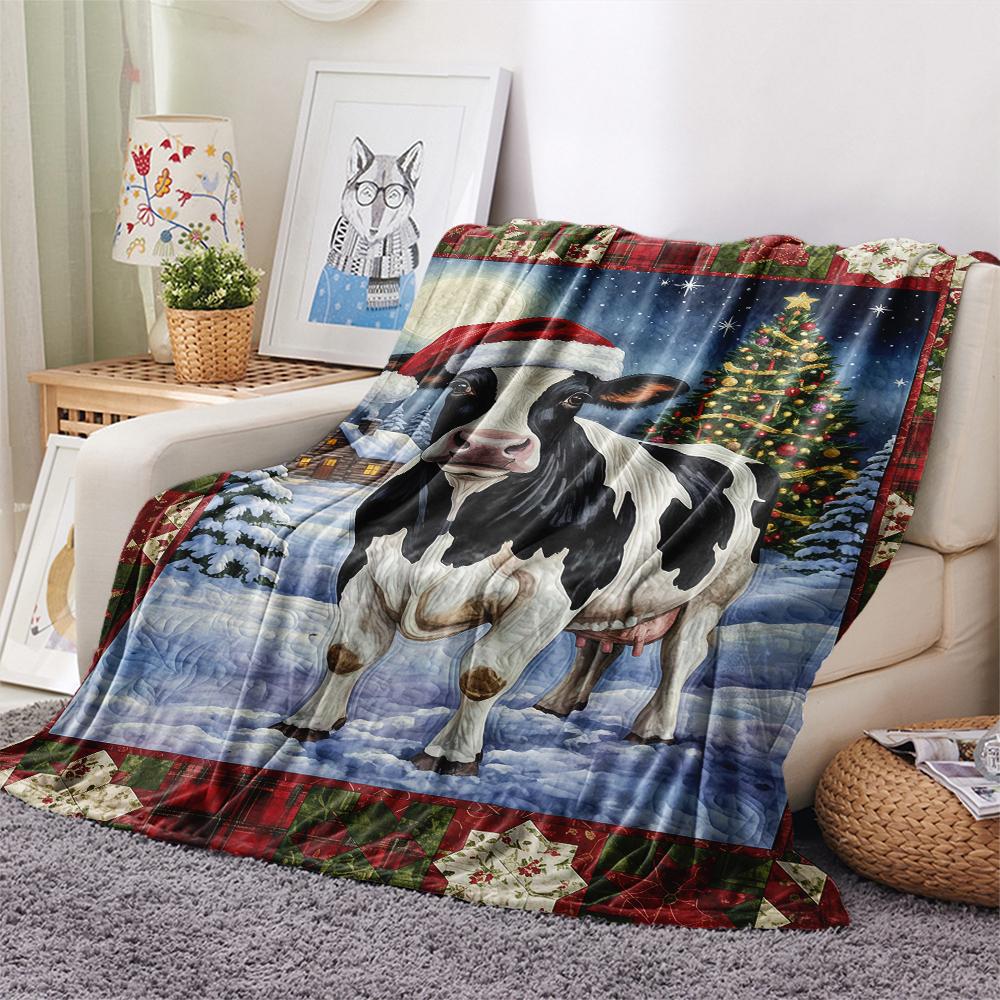 1 Adet Karikatür Baskılı Flanel Battaniye, Yüksek Kalite, Her Mevsim İçin Rahat, Ev Dekorasyonu, Sıcaklık ve Konfor, Noel Doğum Günü Hediyesi İçin Mükemmel