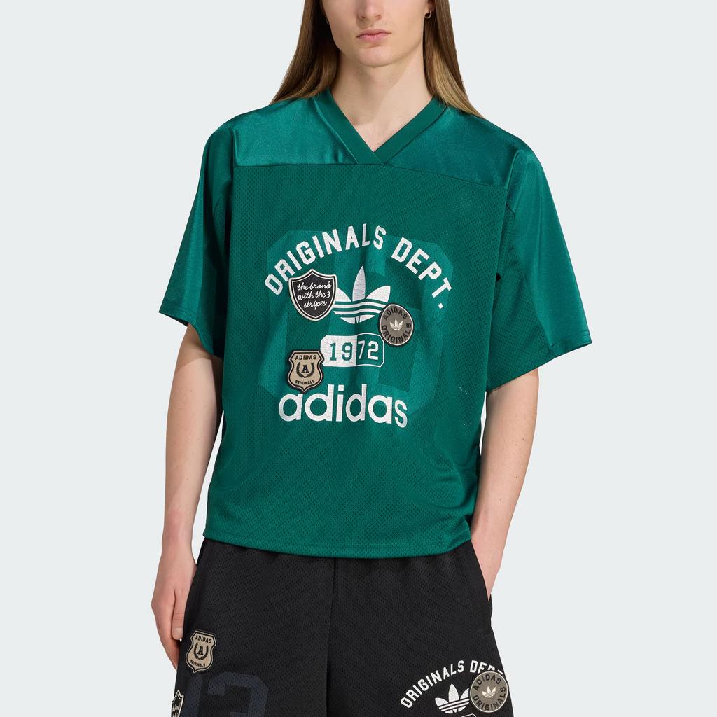 adidas Originals Og Graphic Dept. Maglia Moda Semplice Sport Manica Corta Maglia da Calcio Uomo Top Verde Foresta KD6251