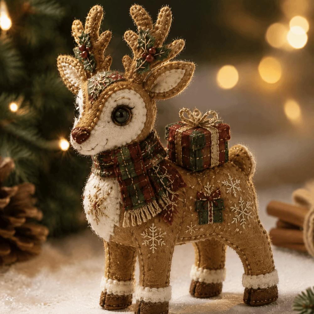 Handnähen Weihnachten DIY Patchwork-Set Filzstoff Komplette Materialpackung Geschenk