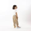 Champion Long Pants for Slash Pockets on Both Embroidered Beige Kids, 100% Cotton, Sides, Logo, Basic, CK-Z202,