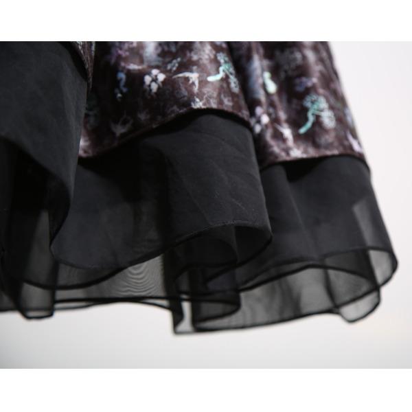 Šifonová mini sukyně s pasem a vzorem Jaegae (Moderní Hanbok)