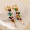 Trendy Irregular Stylish Geometric Earrings With Colorful Stones For Women
