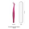 Non-stick Tweezers for False Eyelashes - Beginner & Professional Lash Artist Tool, Golden Feather Clip