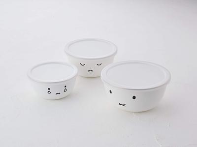 Fuji Horo Zestaw 3 misek do mieszania Biały Miffy Face