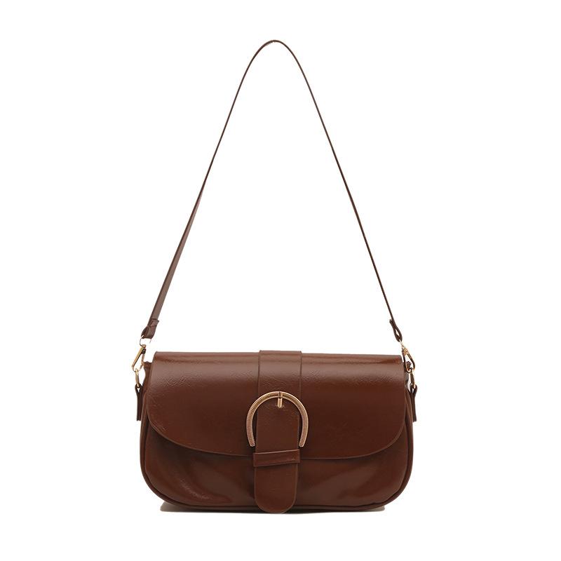 Retro simple small bag women's 2025 spring new trendy fashion messenger bag texture foreign style underarm small square bag