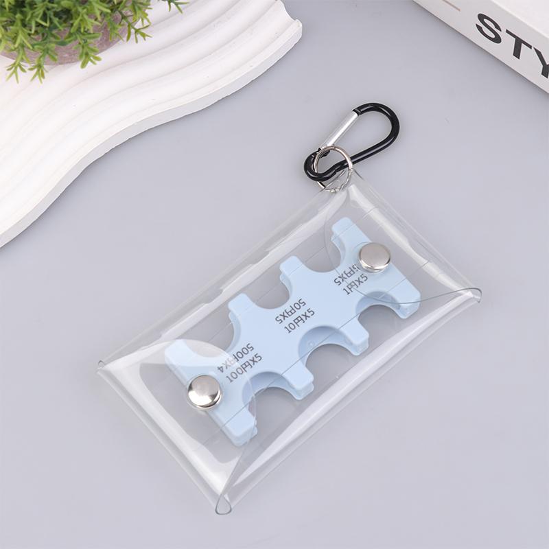 

Кошелек для сбора монет из ПВХ, мини-прозрачный японский держатель для хранения монет, портативный автомобильный держатель для размена монет синий